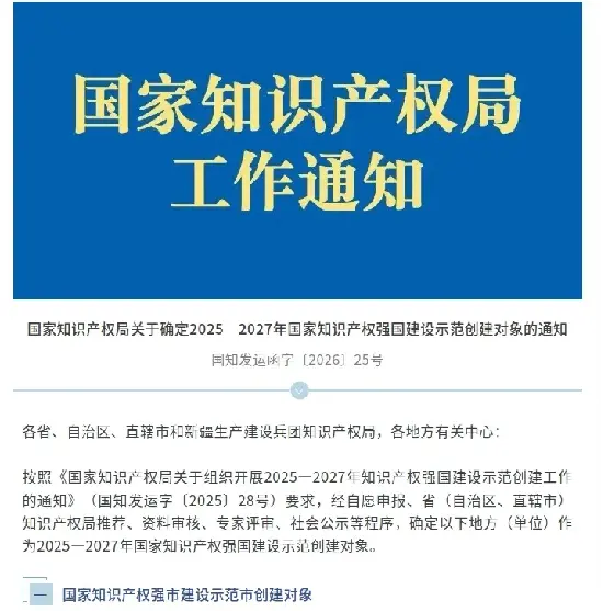 Quangong Machinery Co., Ltd. ได้รับเลือกให้เป็นผู้สมัครเข้าร่วมองค์กรสาธิตทรัพย์สินทางปัญญาแห่งชาติ